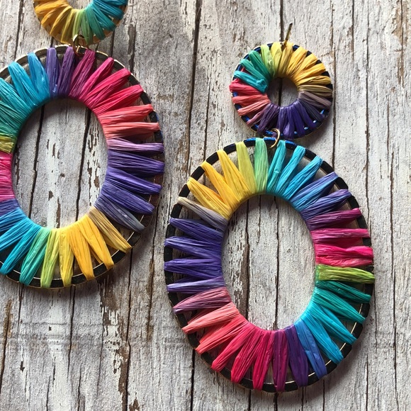 🌈 Rainbow Raffia Hoops! - Picture 4 of 4